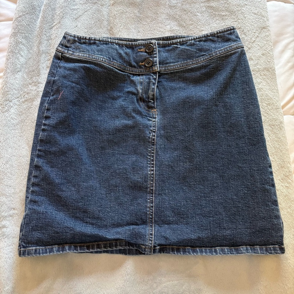 Ann Taylor Women’s Dark Wash Blue Denim Mini Skirt
